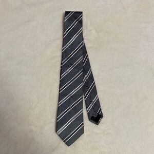 Hugo Boss Charcoal and Silver Striped Tie
